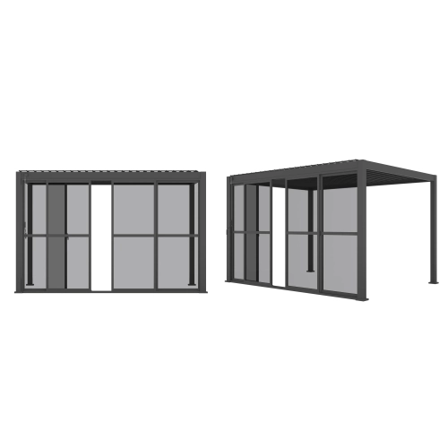 Drzwi Przesuwne 370 x 236 cm - Pergola tarasowa MIRADOR Classic i Premium 111 - Antracyt